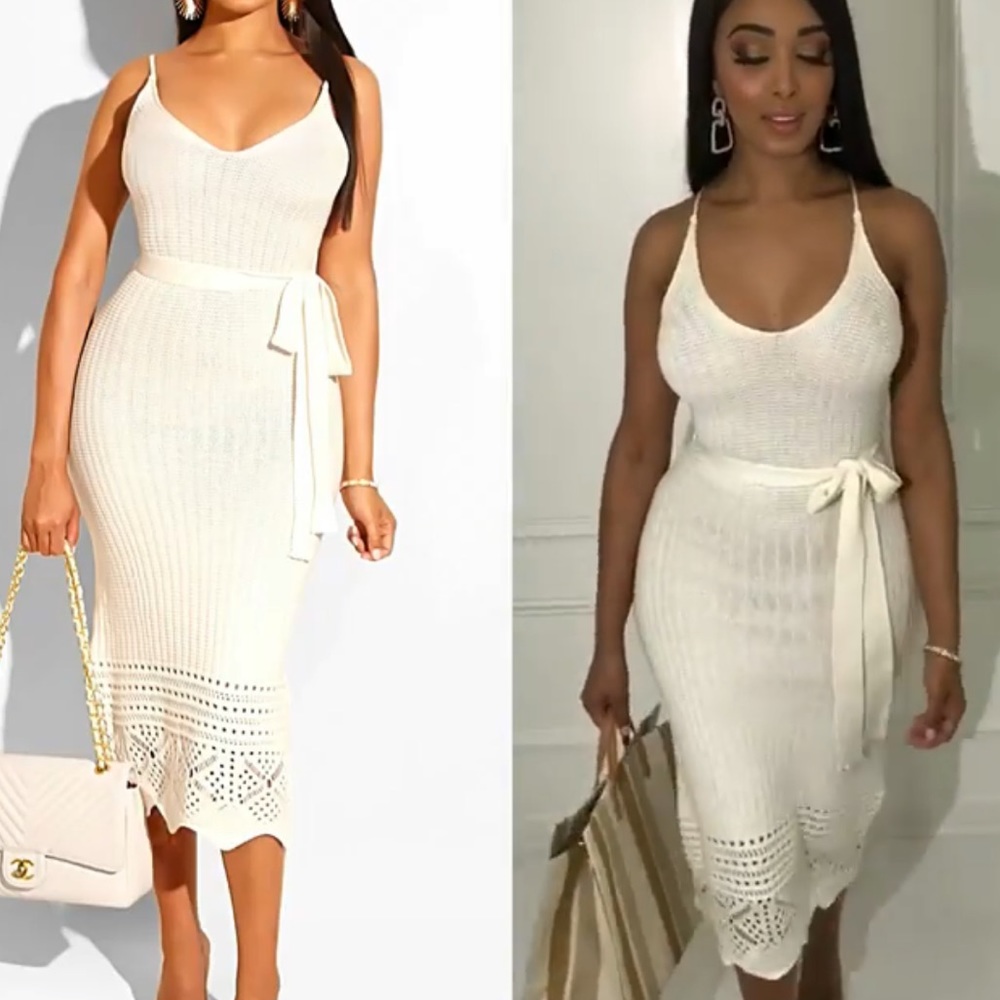 Knit white dress